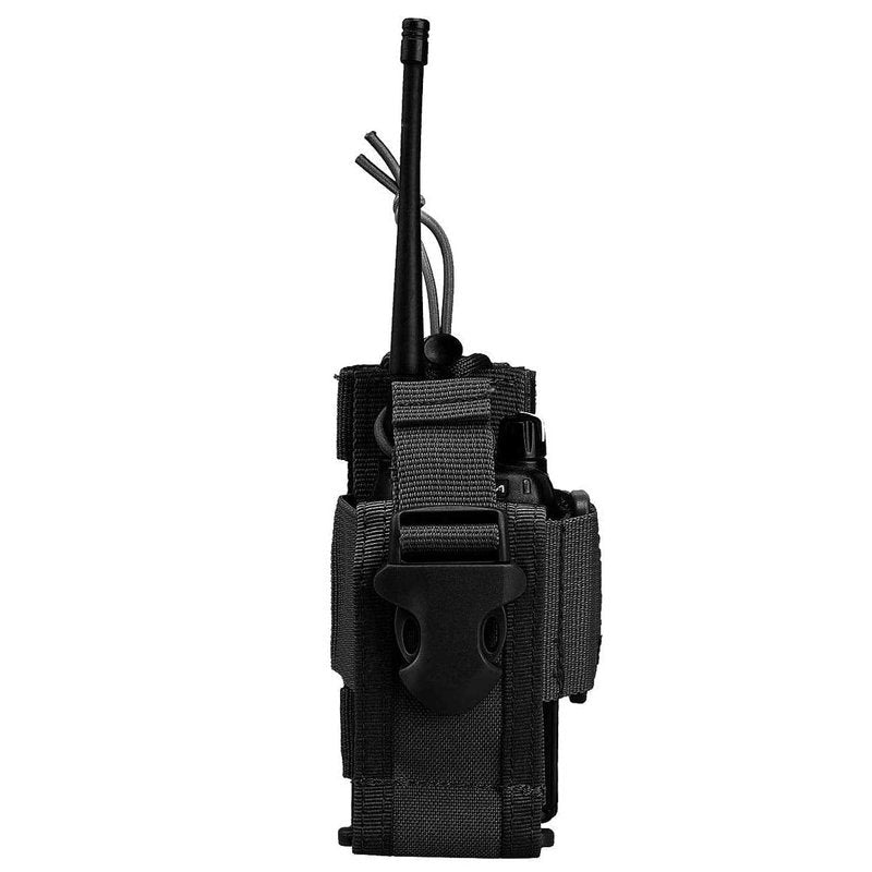 LUITON Tactical Molle Radio Pouch - Heavy Duty Holster Bag for Two-Way Walkie Talkies - Compatible with Bags/Packs/Duffels (Black)