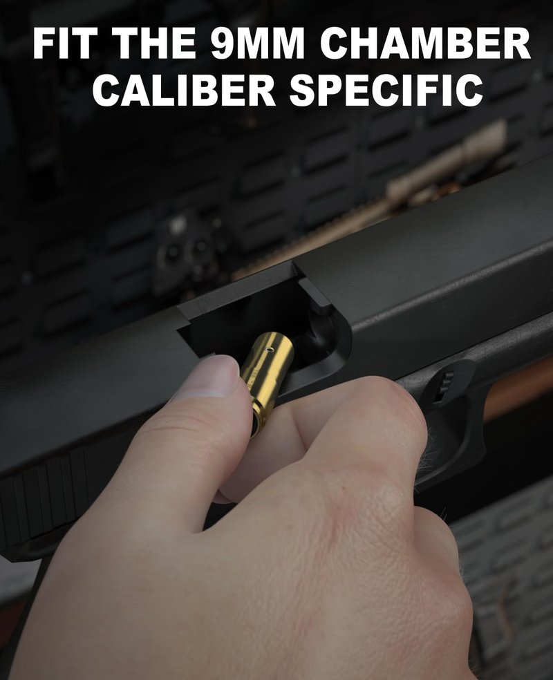 Feyachi Bore Sighting Laser 9mm Red Dot Laser Boresighter for Handgun Pistol with Tail Switch Included