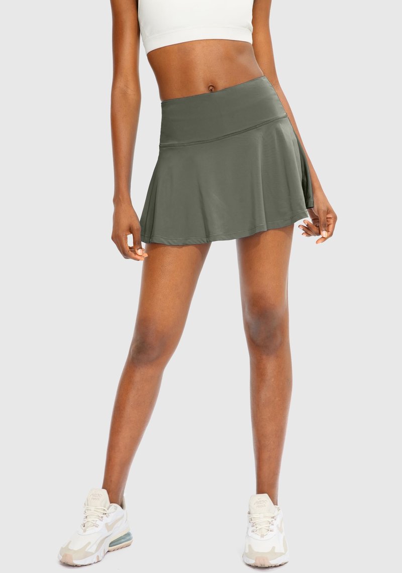 SANTINY Pleated Tennis Skirt for Women with 4 Pockets Women's High Waisted Athletic Golf Skorts Skirts for Running Casual (Grey Sage_M)