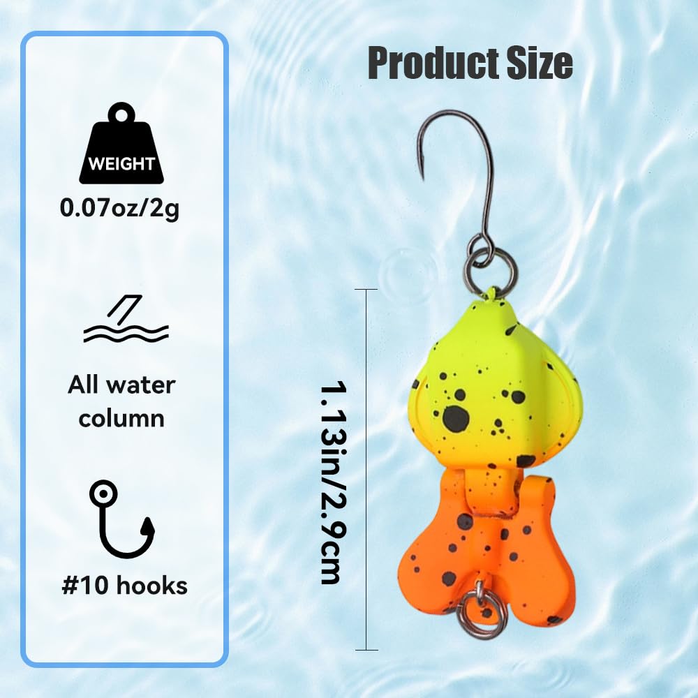 MSIZNX Trout Fishing Lures Kit - 5PCS Micro Finesse Lure Set - Tungsten Weighted Slow Sinking Glide Baits for Bass Panfish Crappie - All Water Column Freshwater Fishing Bait for Lake & River