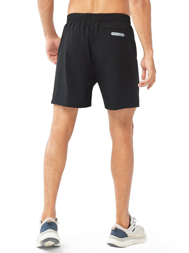 NORTHYARD Men's Athletic Running Shorts Gym Workout 7"/9"/5" Quick Dry Lightweight Sports Basketball Tennis 3 Zipper Pockets Black-5inch L