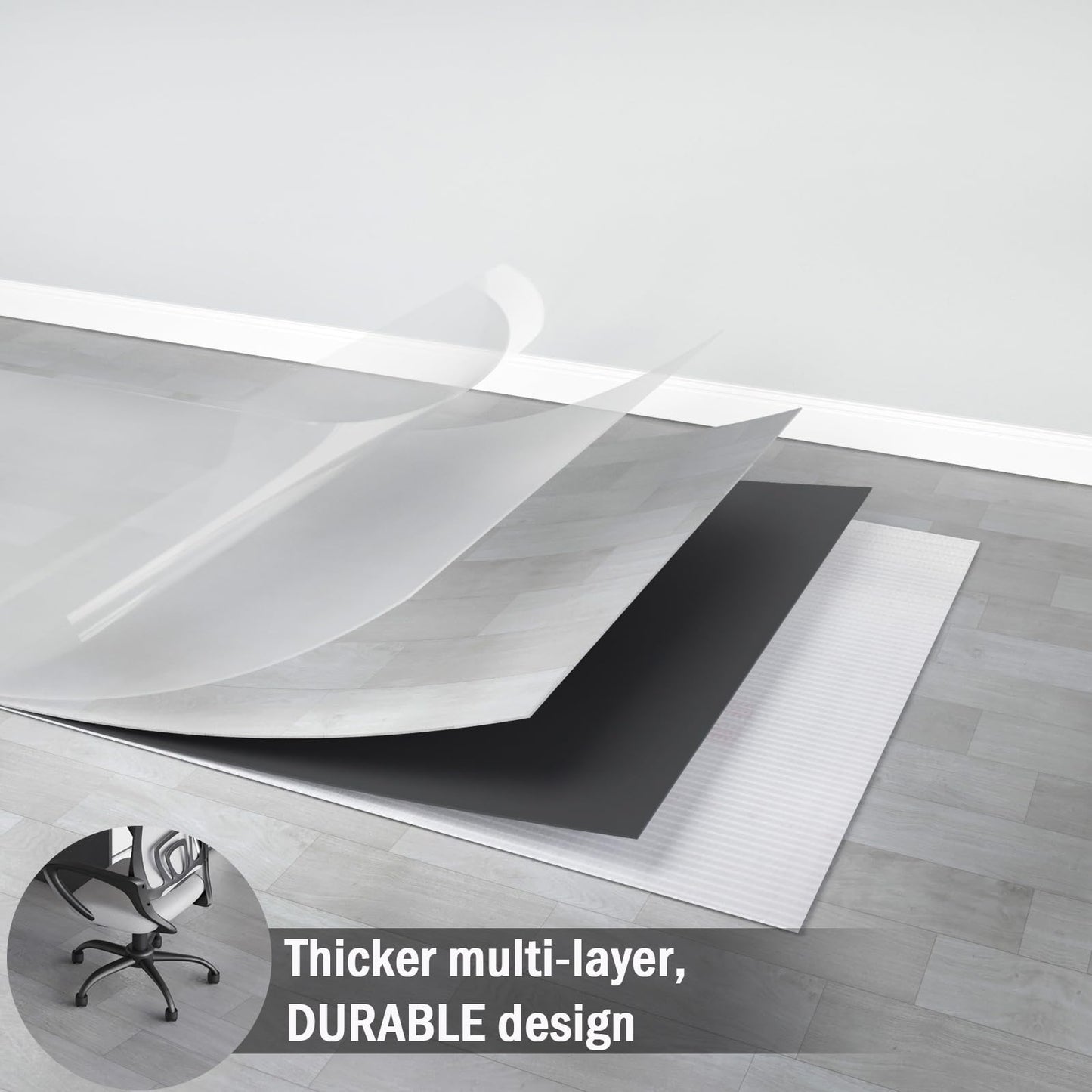 Oxdigi Vinyl Flooring Roll 32 sq.ft | 3'4"W x 9'10"L, PVC Leather-Like Linoleum Floor Covering, Waterproof Durable Heavy Vinyl, Easy to Install with Tape, Removable- No Adhesive Backing, Grey Oak