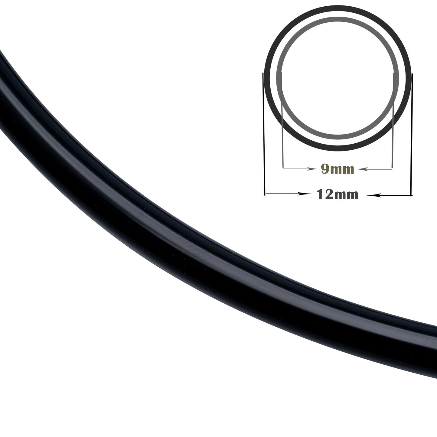 Eastrans 3/8" ID Silicone Tubing, Food Grade 3/8" ID x 1/2" OD Flexible Pure Silicone Hoses High Temp for Home Brewing,5 Feet Length,Black