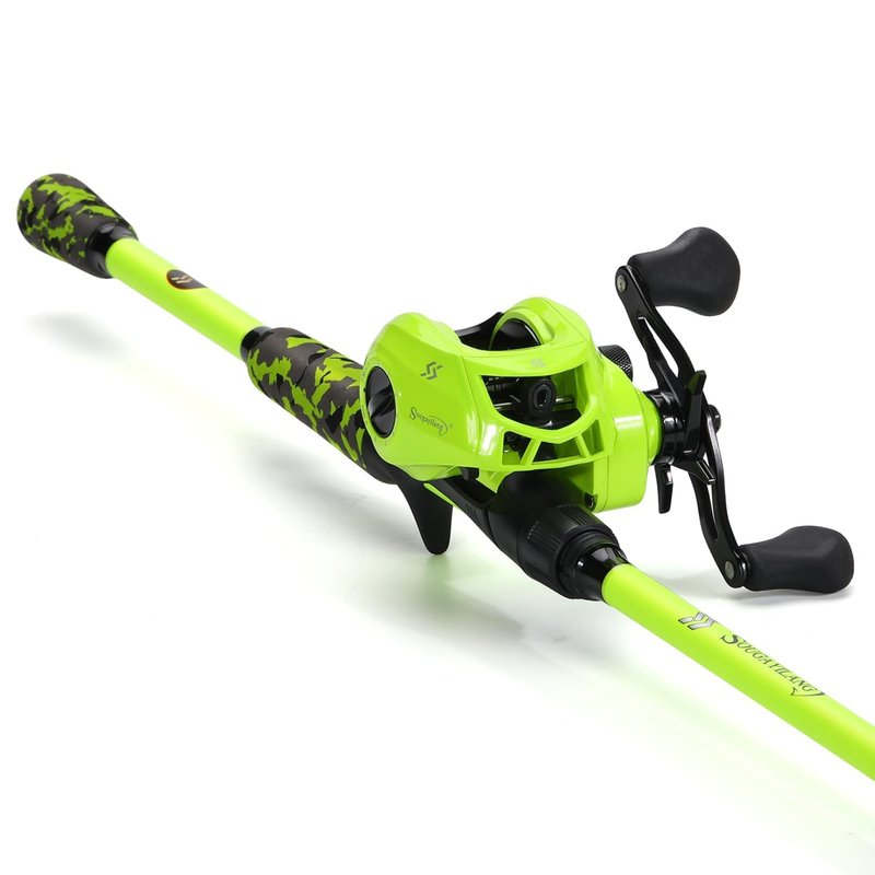 Sougayilang Baitcaster Combo, IM7 Graphite 2Pc Blank Rods,M/MH Power,EVA Handle & Stainless Steel Guides，7.1:1 Gear Ratio, 18LB Drag for Bass, Walleye, Pike