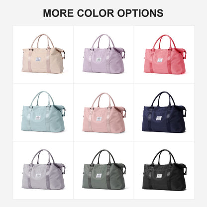 Sport Travel Duffle Bag Large Gym Tote Bag for Women, Weekender Carry on Bag for Airplane, Ladies Beach Overnight Bag Waterproof Luggage Bag with Wet Pocket