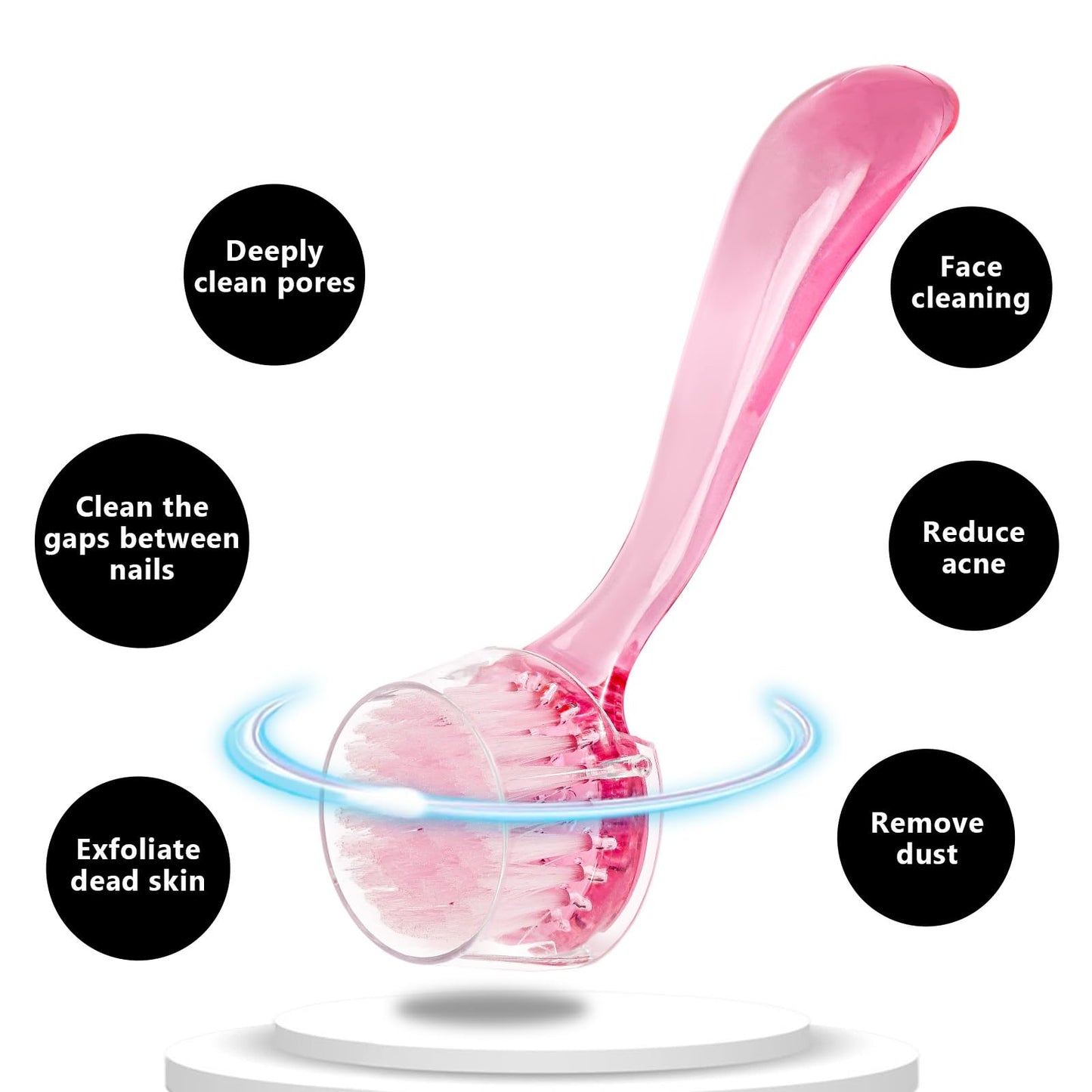 3 Pcs Facial Cleansing Brush, Useekoo Manual Face Brushes for Cleansing and Exfoliating, Face Scrubber to Massage, Deep Pore Exfoliation, Makeup Remove and Skin Care with Soft Bristles