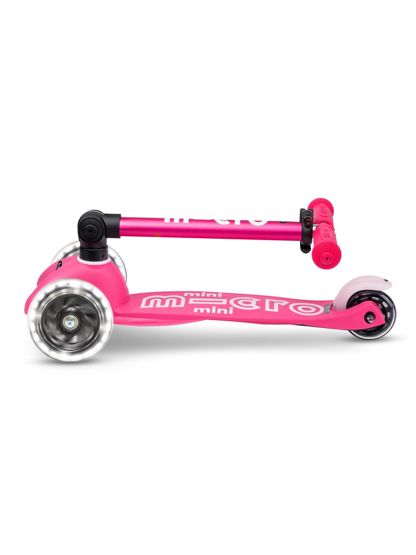 Micro Kickboard | Mini Foldable LED Kids Scooter for Ages 2-5 | Children up to 110 lbs | 3 Wheel Lean-to-Steer | Adjustable T Bar | Smooth Ride, Motion-Activated PU LED Wheels | Swiss Design