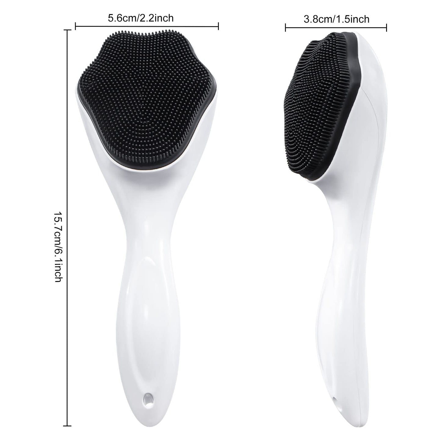 2 Pack Silicone Face Scrubber Exfoliating Brush, Manual Handheld Facial Cleansing Brush Blackhead Scrubber, Soft Bristles Waterproof for Face Skincare (Round-Pink)