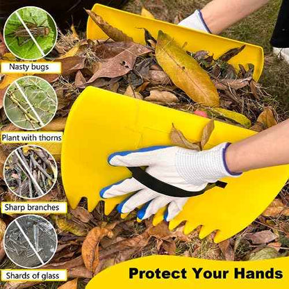 Leaf Scoops Hand Rakes, Leaf Scoops and Claws with Gloves, Lightweight Plastic Leaf Scoop, Large Leaf Grabbers for Picking Up Leaves, Clippings, Grass(1 Set, Green)