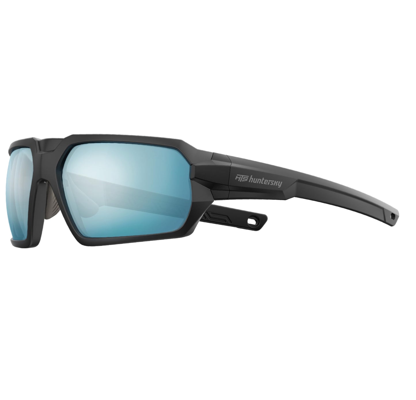 HTS HUNTERSKY Q37 Polarized Shooting Safety Sunglasses ANSI Z87.1 Military Blue Mirror Impact Resistant Lens Ballistic Eye Pro Army Hunting Tactical Airsoft Motorcycle Driving