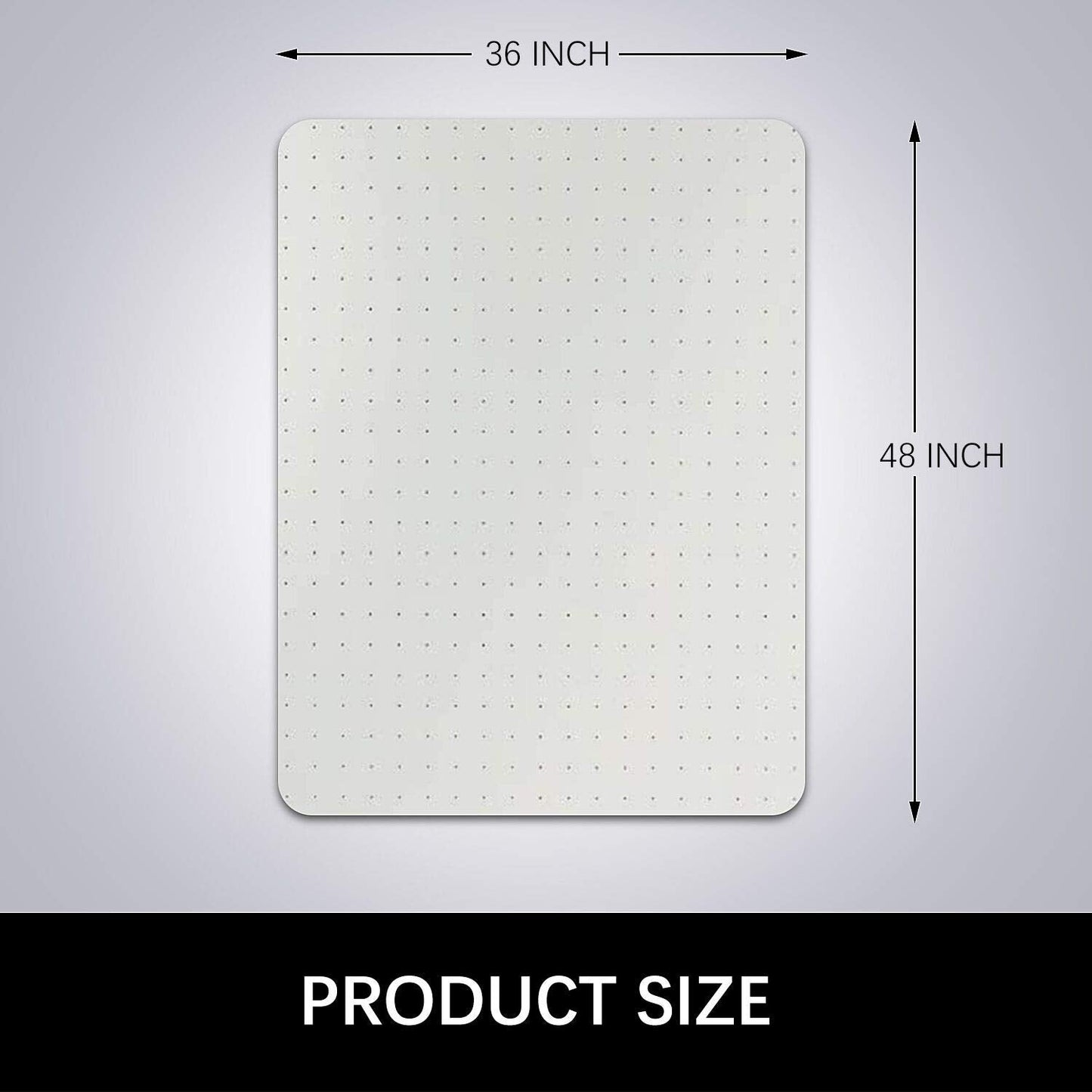 Kuyal Office Chair Mat for Carpets,Transparent Thick and Sturdy Floor Mats for Low and No Pile Carpeted Floors, with Studs (36" X 48" Rectangle)