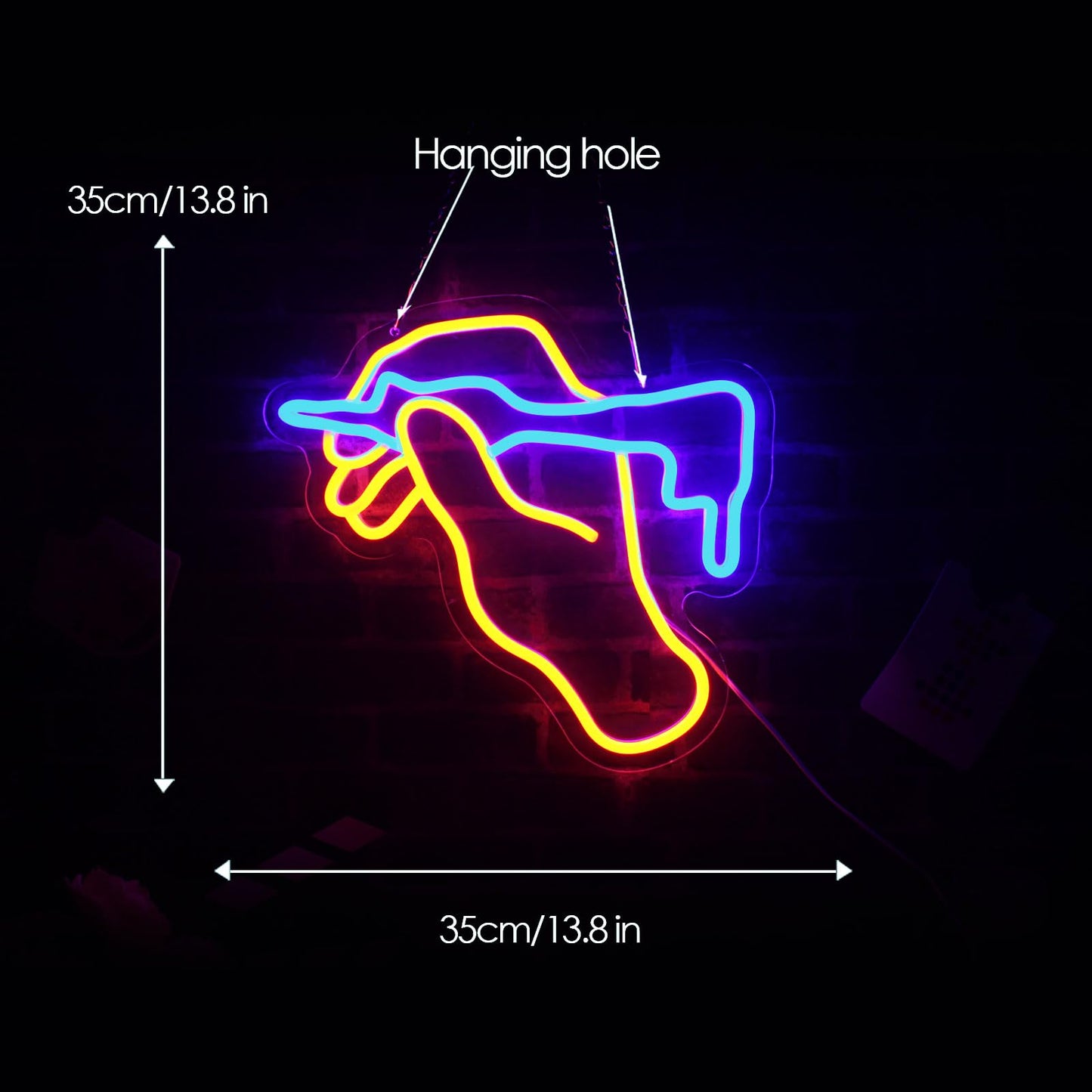 Tattoo Neon Sign Tattoo Neon Light LED Neon Sign for Tattoo Studio Wall Décor Dimmable LED Neon Light for Bar Restaurant Music Concert Man Cave Wall Art 14.4"×12.8"