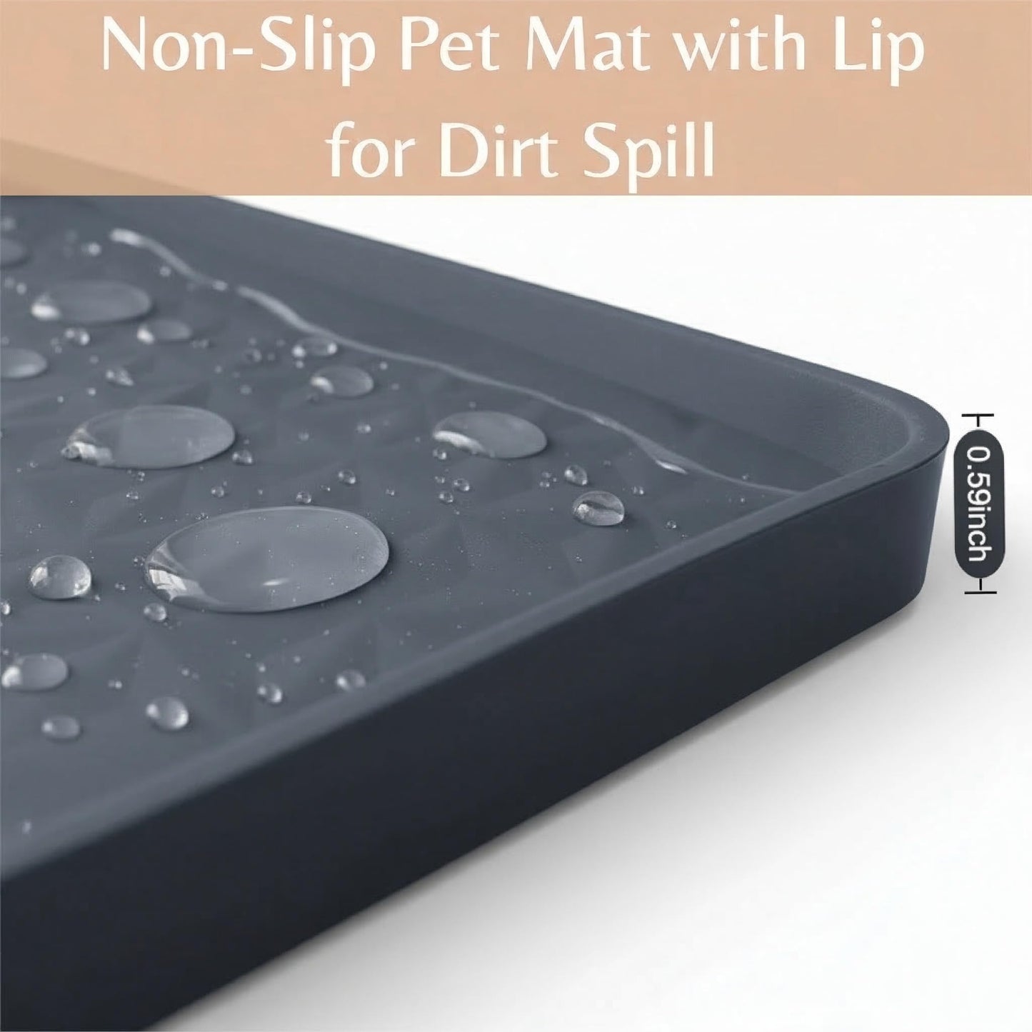 Cat Litter Mat 51" x 25.6" XL Silicone Litter Box Mat, Waterproof Non-Slip Kitty Litter Mat - Easy to Clean for Multi-Cat & Automatic Litter Boxes, Cat Mat for Litter Box with Raised Lip