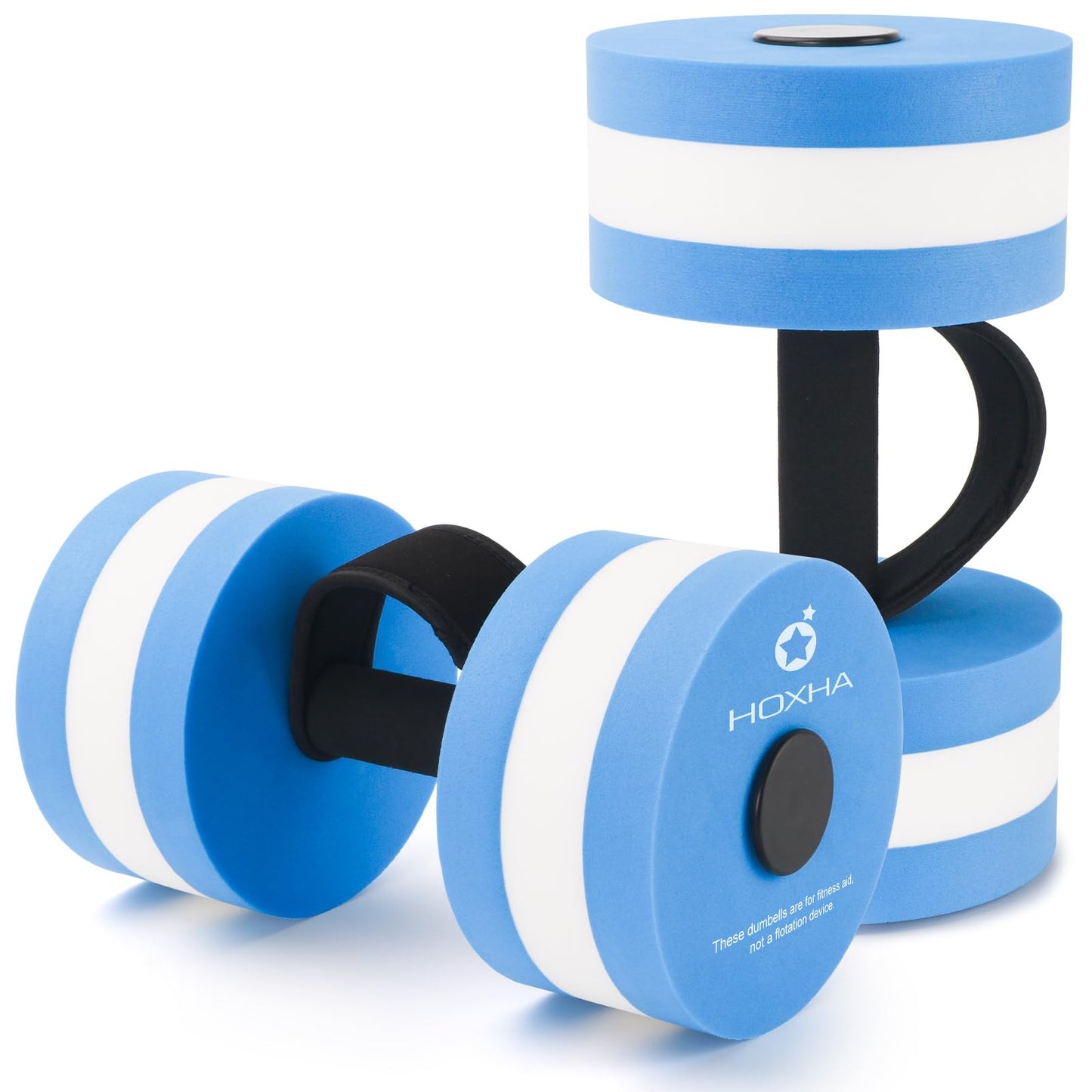 Water Dumbells, Aquatic Exercise Dumbell Set of 2 Water Aerobic Exercise Foam Dumbbells Pool Resistance Water Fitness Equipment for Weight Loss (Blue)