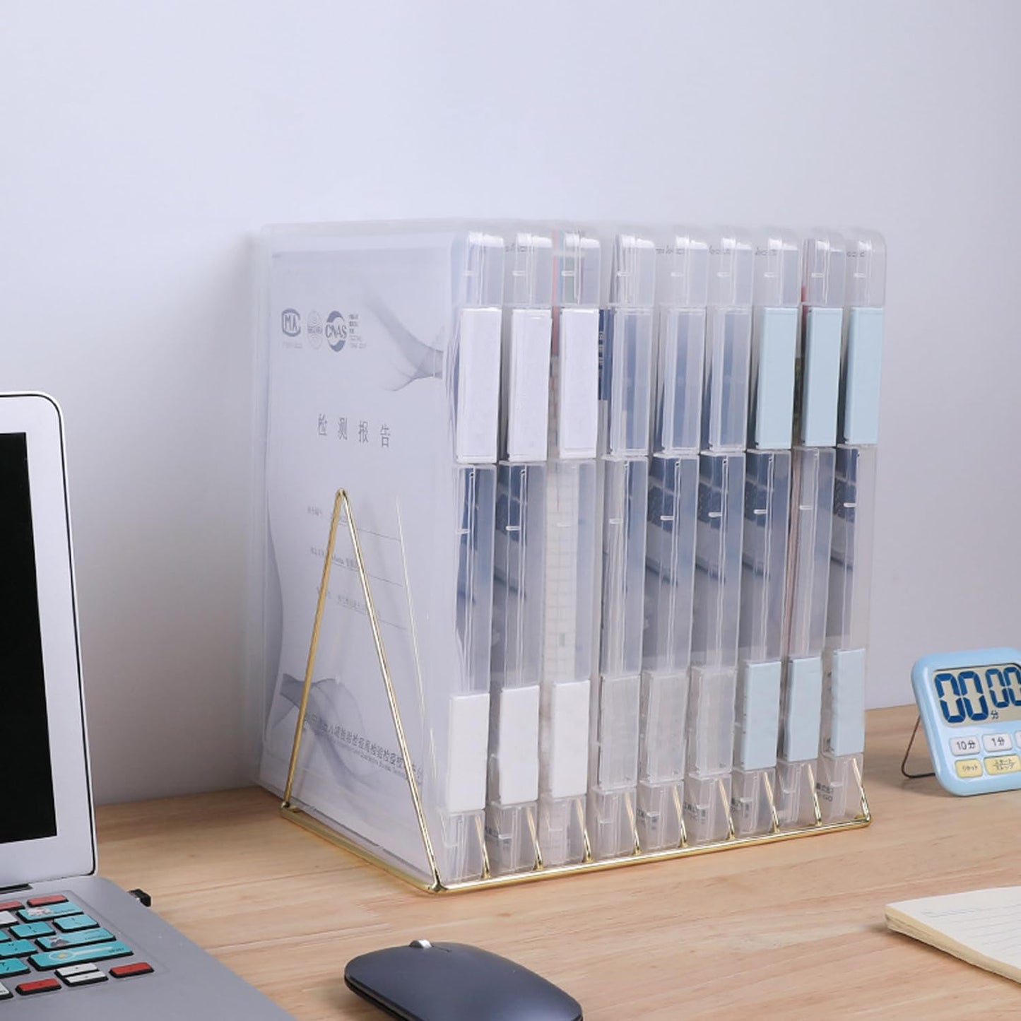 LonlyEagle 12 Pcs Clear A4 File Portable Project Case, Plastic Storage Box for 8.5" x 11" Letter Paper, Scrapbook Paper Storage Boxes Documents Magazines Holder