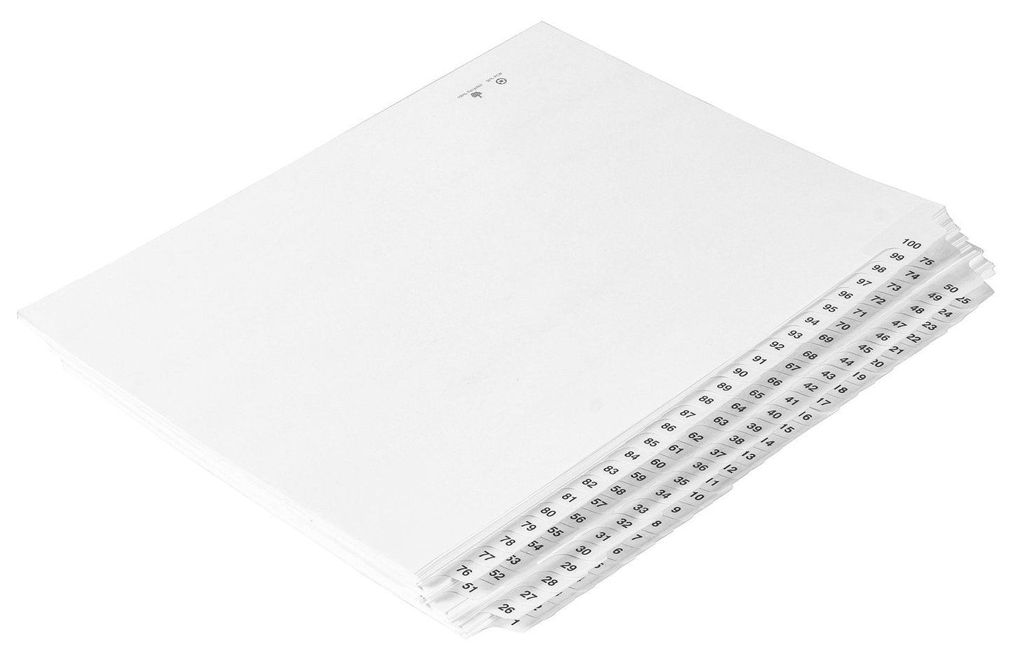Exhibitindexes® Numbered Dividers 1-100 Punched - AVE Style Bold Tabs - Side Collated Exhibit Tabs - Made in The USA | Letter Size - 1-100 - Sets