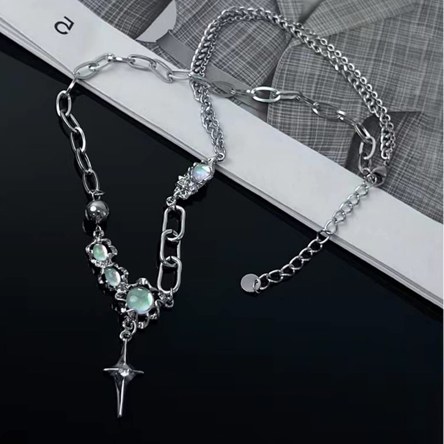 Buyongwant Irregular Necklace Y2k Pendant Metal Women's Design Collar Chain Star Fashion Jewelry for 16.54 Inch