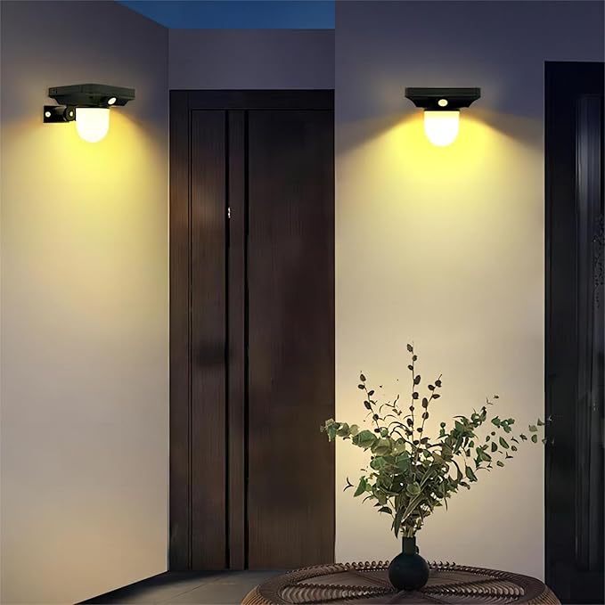 Solar Landscape Spotlight, 4 Pack IP65 Waterproof Outdoor Garden Solar Powered Pathway Light Motion Sensor Path Lighting for Yard, Patio, Pathway
