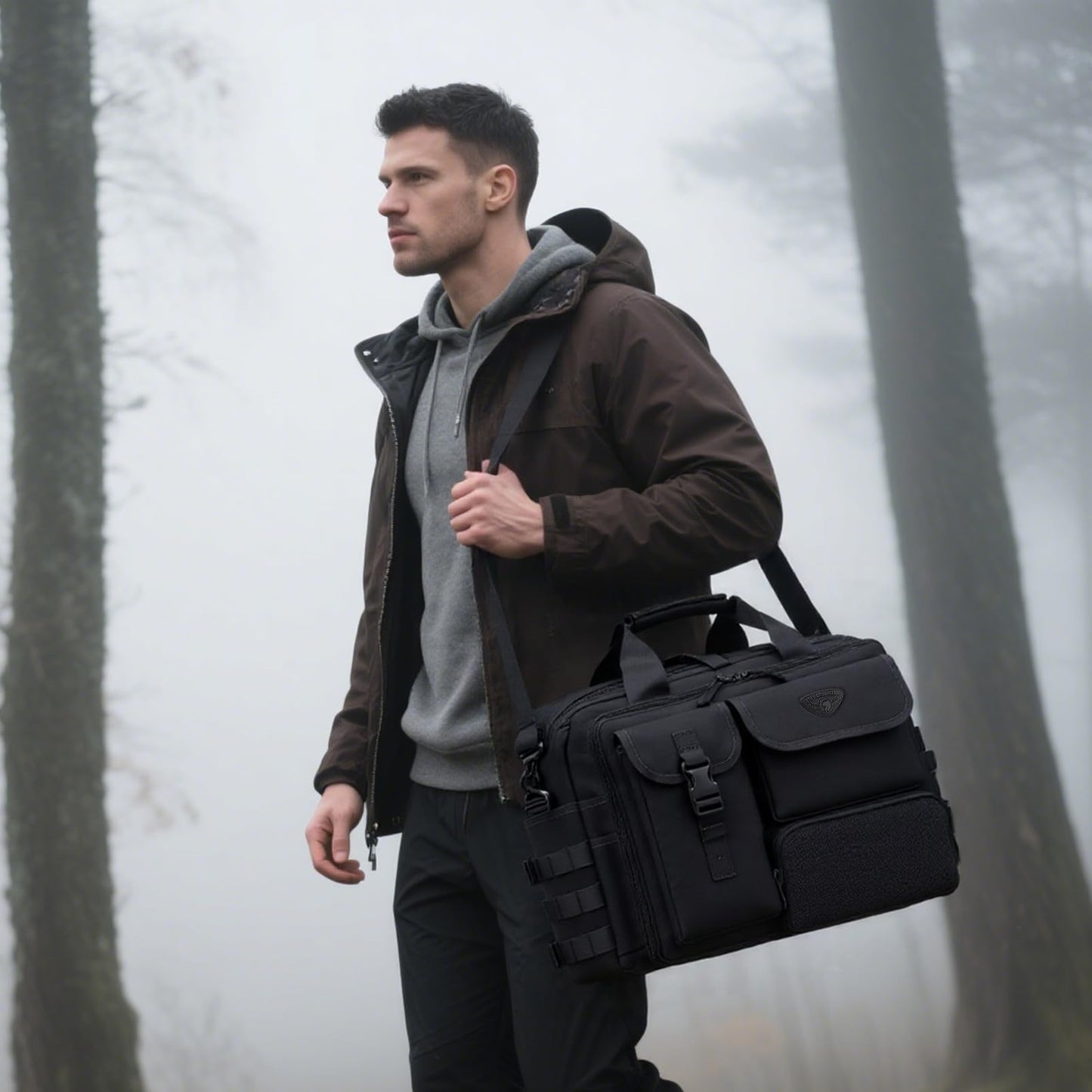 Stypos Tactical Messenger Bag, 14 Inch Tactical Briefcase for Man Military Laptop Bag Messenger Shoulder Bag Flight Bags for Pilots Black