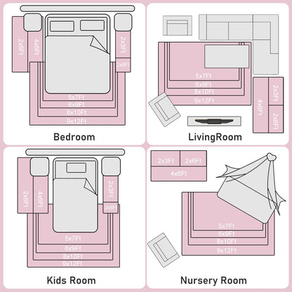 Rezutan Ultra Soft Pink Rugs for Bedroom 8x10 Feet, Fluffy Shag Area Rugs for Living Room, Large Comfy Furry Rug for Girls Kids Baby Room Decor Teenage Pastel Princess Rug, Non Slip。