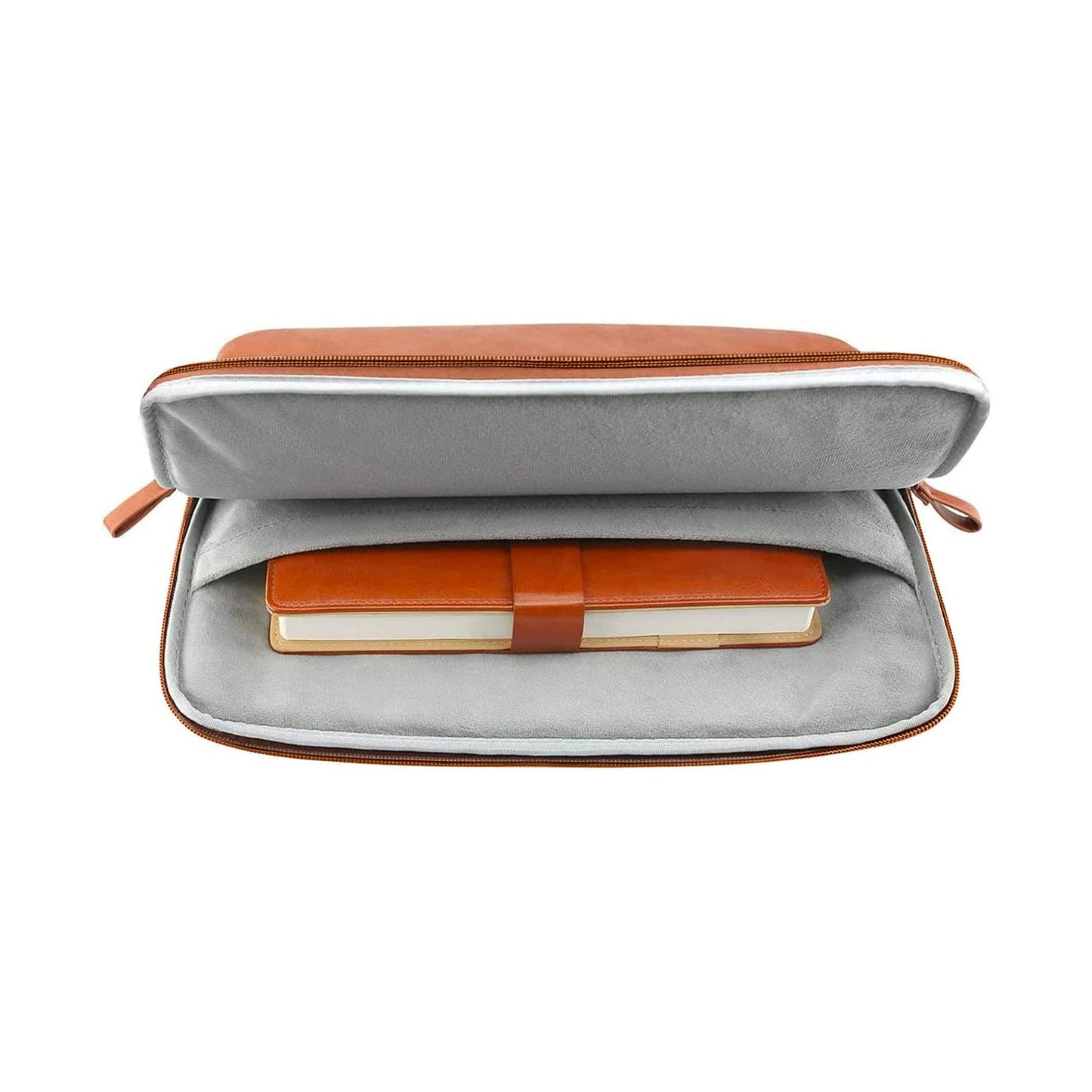 MOSISO Laptop Sleeve Bag 16 inch Compatible with MacBook Air 15 inch 2026-2023 M4 M3 M2/Pro 16 inch 2026-2019 M4 M3 M2 M1, 15-15.6 inch Notebook, PU Leather Padded Bag Waterproof Case, Brown