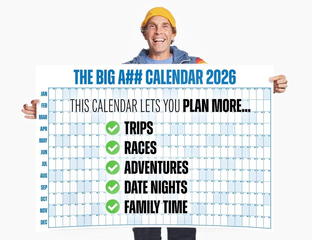 The Big A## Calendar Full-Year Wall Calendar – 2026 Dry-Erase – Includes 1 Marker & 100 Labels – Lightweight, Easy to Hang Yearly Calendar – Year at a Glance – Plan Big Goals & Adventures – Pink