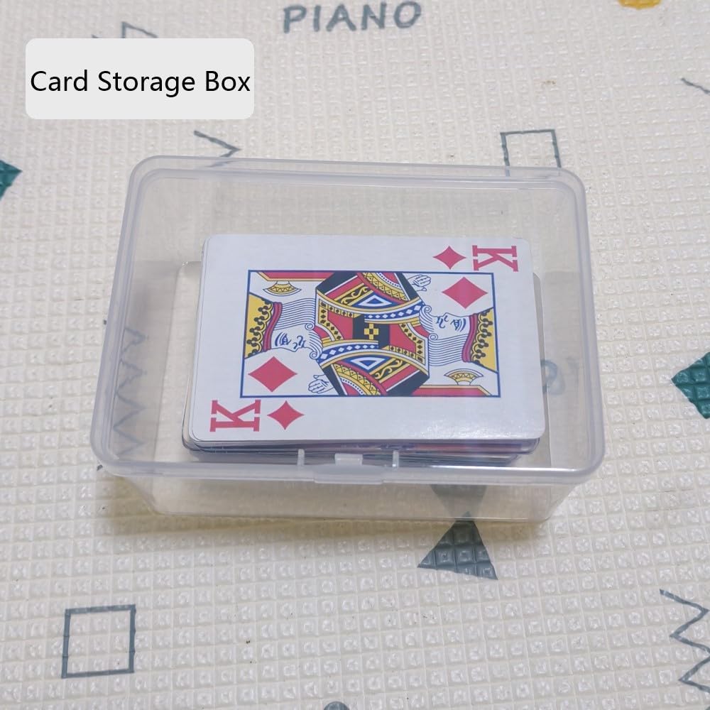 DKAOVH 3PCS Clear Plastic Playing Deck Card Storage Box,Plastic Card Boxes,Collectible Trading Card Cases, Card Case Holder,Plastic Storage Containers Box for Game Card,Puzzle, chess pieces
