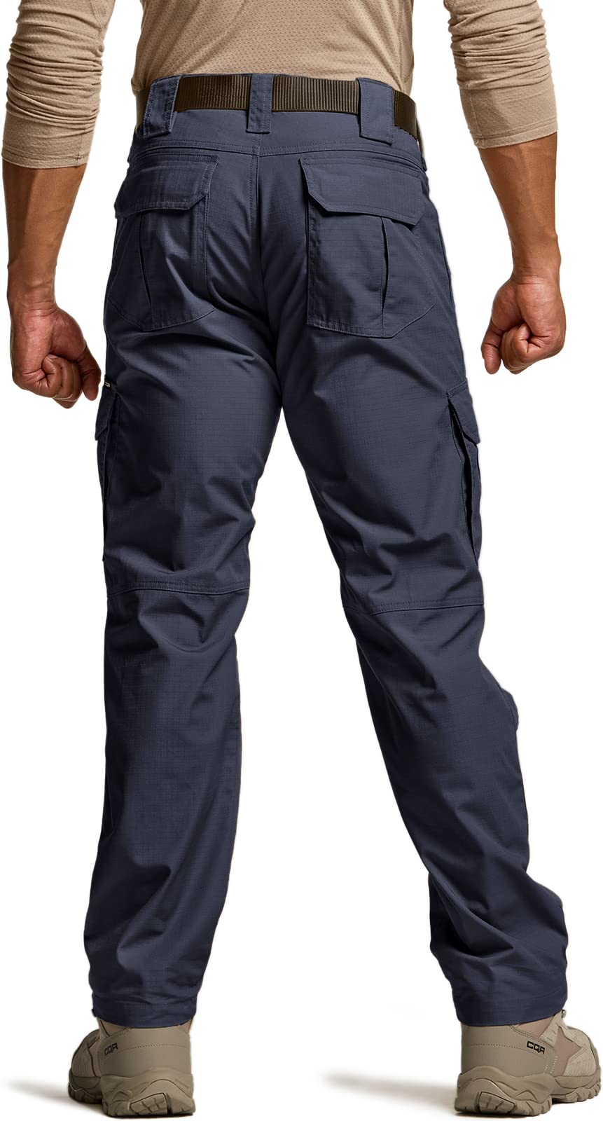 CQR Men's Tactical Pants, Water Resistant Ripstop Cargo Pants, Lightweight EDC Work Hiking Pants, Outdoor Apparel, Duratex Mag Pocket Police Navy, 32W x 34L