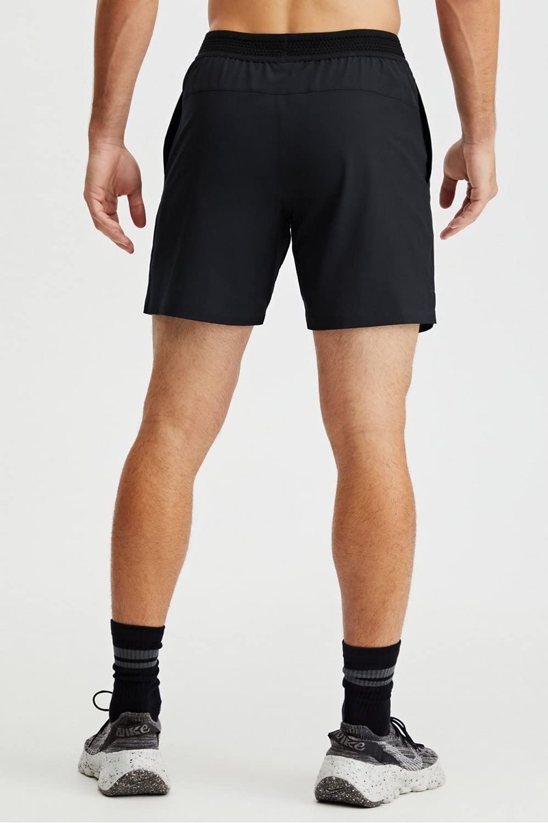 Fabletics Men's The Fundamental Short (Lined), Workout, Running, Training, Gym, Yoga, Ultra Lightweight, Athletic, 9" Inseam, L, Black