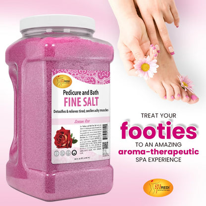 SPA REDI - Detox Foot Soak Pedicure and Bath Fine Salt, Lavender and Wildflower, 128 Oz - Made with Dead Sea Salts, Argan Oil, Coconut Oil, and Essential Oil, Hydrates, Softens and Moisturizes