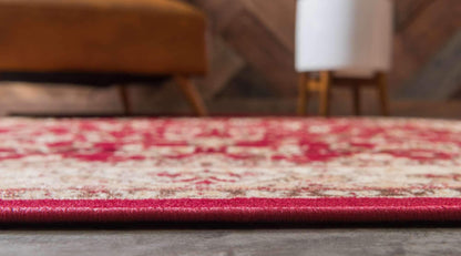 Unique Loom Sialk Hill Collection Area Rug - Washington (5' 3" x 8' Rectangle, Burgundy/ Cream)