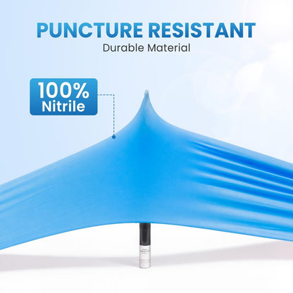 Borje Nitrile Exam Gloves Medium, 100 Count Disposable Gloves, Blue, Latex-Free Powder-Free, Food Safe, Cooking, Cleaning
