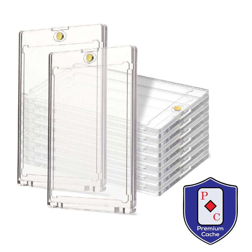 Magnetic Card Holder for Trading Cards | 35pt 100 Count | One Touch Card Holders Magnetic Protector Case Clear Acrylic for Sports, TCG, and Collectible Cards