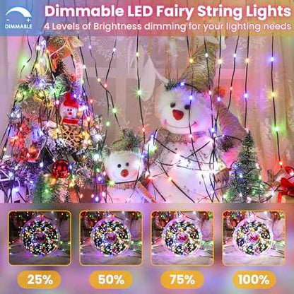 492FT 1500 LEDs String Lights with Remote, Dimmable 8 Modes Timer & Memory Function Fairy Rope Lights for Christmas Holiday Party-Multicolor
