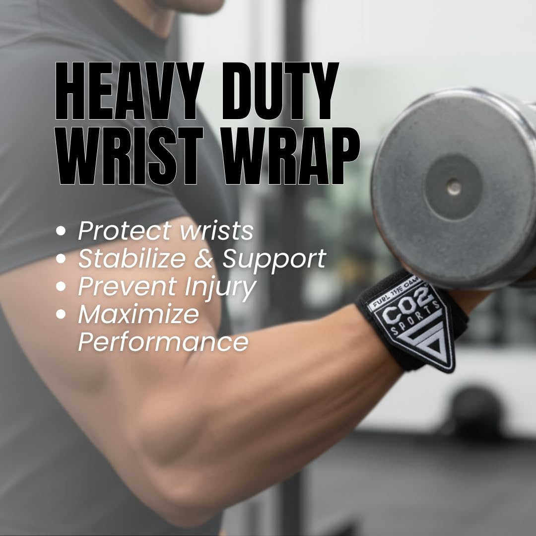 Weightlifting Wrist Wraps for Gym, Lifting Wrist Support for Powerlifting, Strength Training, Workout Wrist Wraps for Men and Women