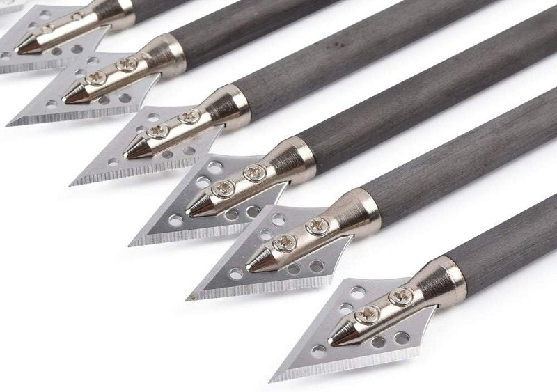 NIKA Archery 7.5" Carbon Crossbow Bolts - 2" Red Vanes & 100 Grain Tips | 6 or 12 Pack for Hunting