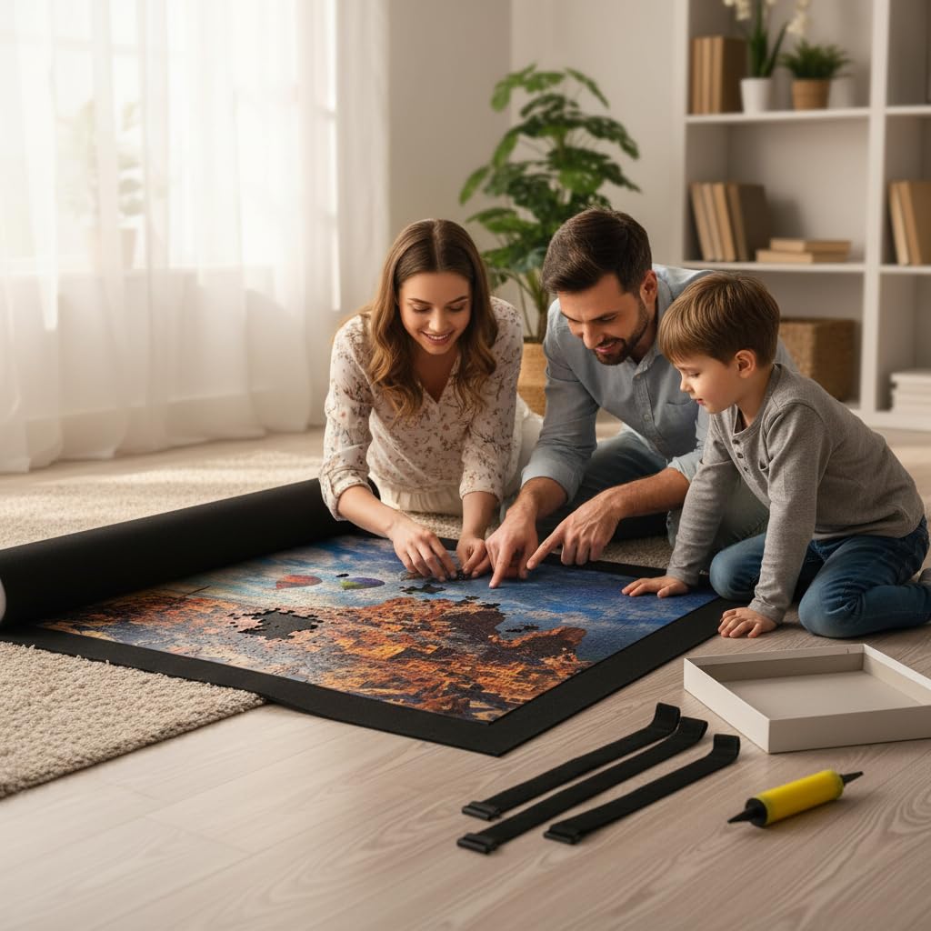 Jigsaw Puzzle Board Roll Up Mats Games Saver Portable Keeper Storage Magic Holder Matt Rollup 2000 1000 500 300 Pieces Accessories Christmas Ideas for Adults Toddler Teens Boys Girls New Home Gifts