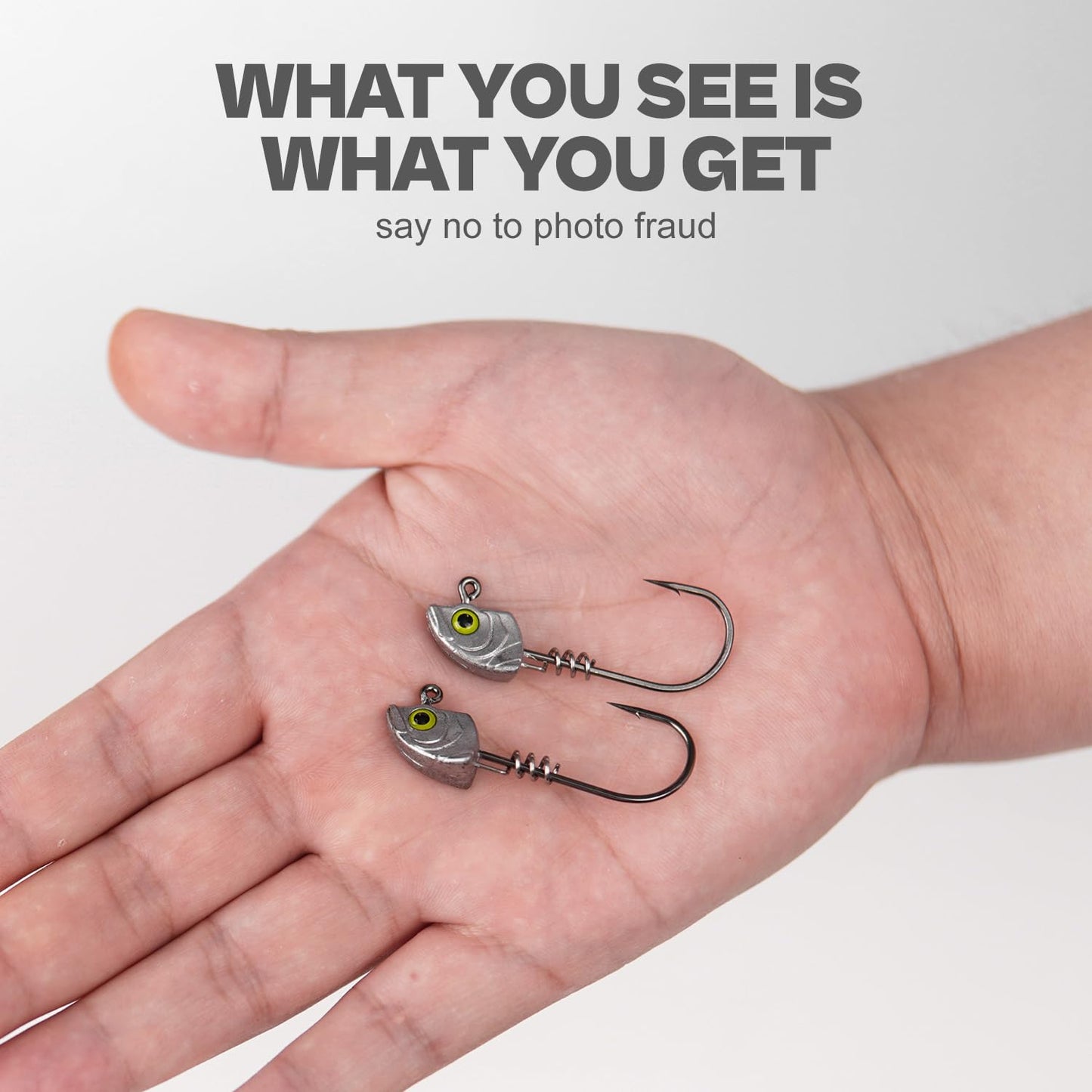 15-Pack Screw Lock Swimbait Jig Heads – 3D Chartreuse Eyes 1/8 3/16 1/4 3/8 1/2 oz, 3/0 & 4/0 Fishing Hooks