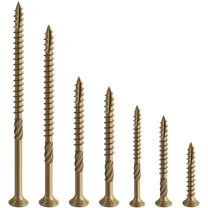 Wensilon #12 * 6" Deck Screws, (32pcs) 1 lbs.Exterior Wood Screws, Rust Resistant Epoxy Coated, Bronze, T20 Star Bit