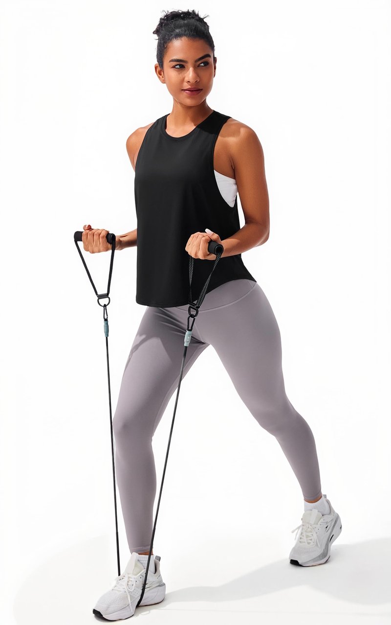 JOYSPELS Workout Tank Tops for Women,UPF 50+ Quick Dry Ice Silk Athletic Running Shirts, Loose Fit Sleeveless Gym Tops, Black