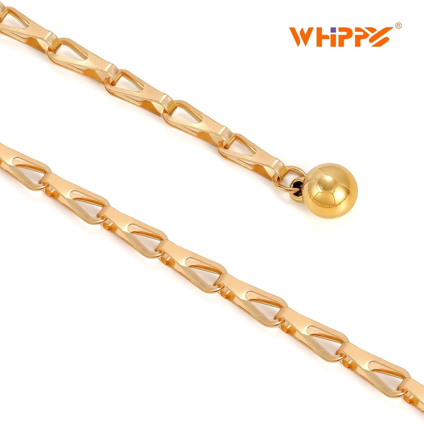 WHIPPY O-Ring Metal Waist Chain Belt Women Fashion Adjustable Body Link Belts for Jeans Dresses, Gold Link M
