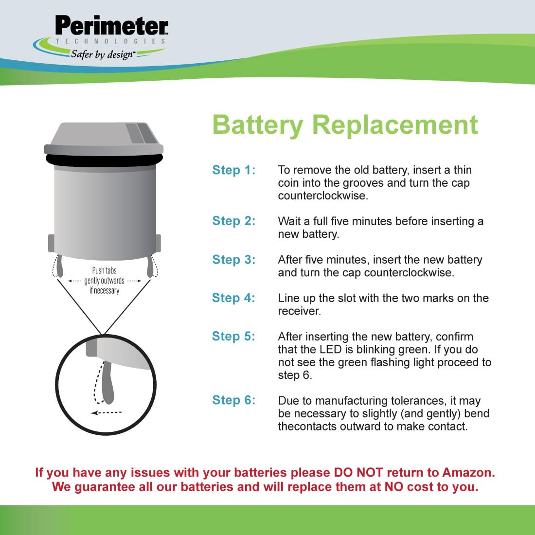 Perimeter Technologies Four Pack Dog Fence Batteries for Invisible Fence R21 or R51 Receiver Collars (4-Pack)