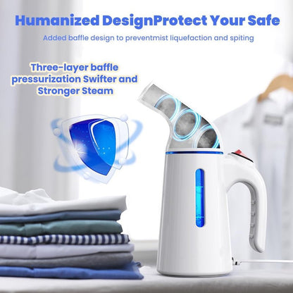 Blesgam Steamer for Clothes 700W, Fast Heat-up in 40S, 120ML Water Tank, 25g/min Strong Penetrating Steam, Portable Clothes Steamer Iron for Travel and Home(GY169)