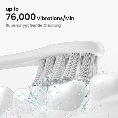 Oclean Electric Toothbrush for Adults, 150 Days Battery Life Electric Toothbrush, USB Rechargeable Sonic Travel Toothbrush with 6 Brush Heads & Travel Case, 5 Modes and Smart Timer