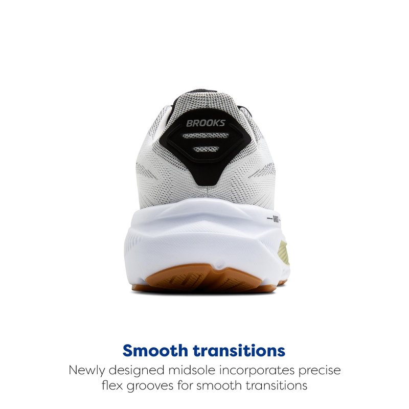 Brooks Men’s Ghost 17 Neutral Running Shoe - White/Black/Tea - 12.5 Medium