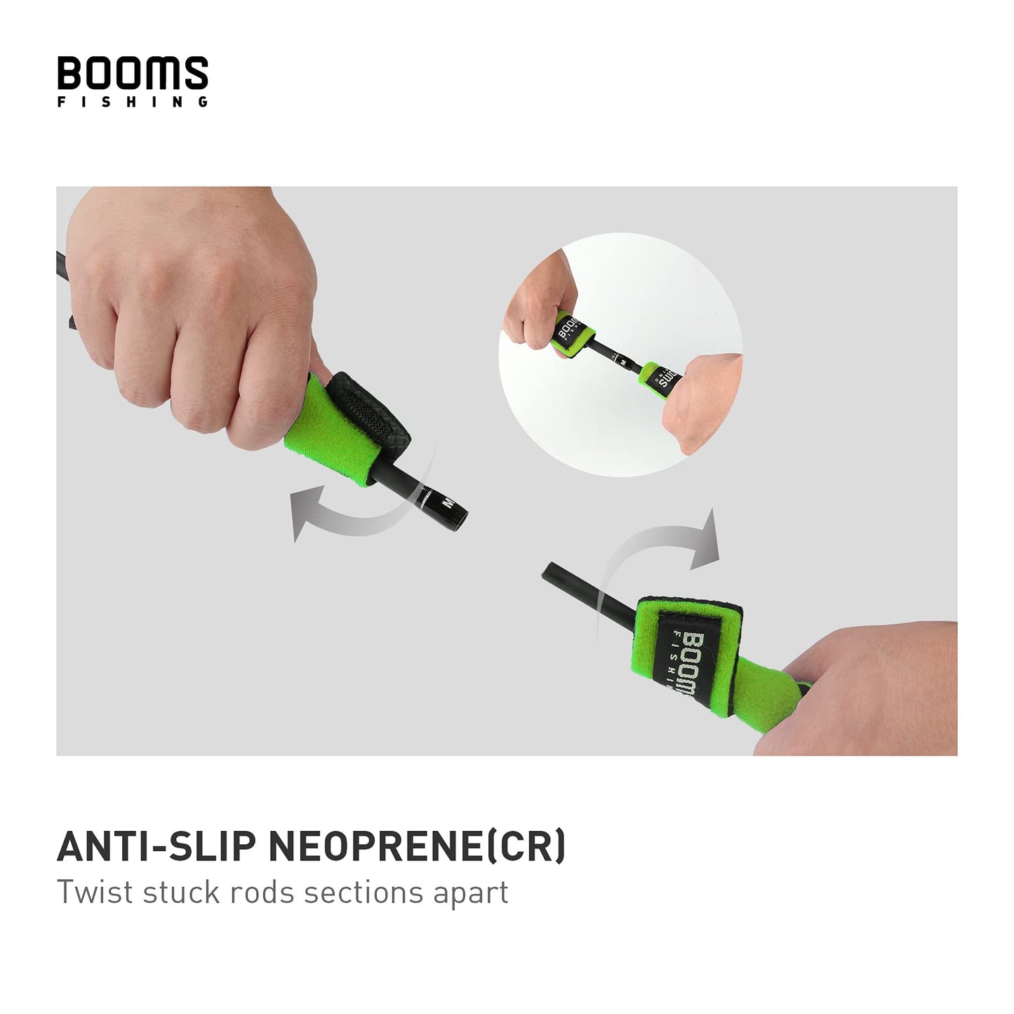 Booms Fishing RS3 Fishing Rod Wrap Pole Straps, Green 9.6" 6pcs
