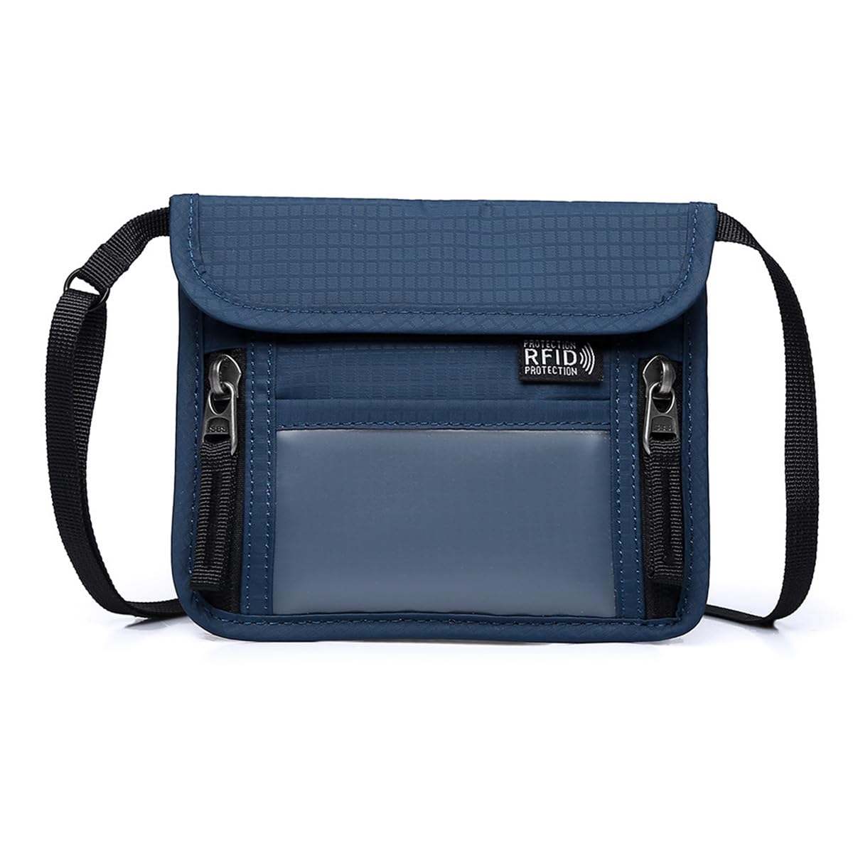 Passport Holder for Travel Pouch Neck Wallet for Traveling Women Men with RFID Blocking Waterproof and Slim Neck Pouch Adjustable Neck Strap (Blue)