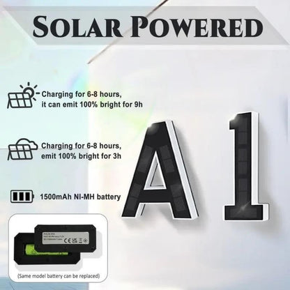 KUZEOLON 9 Inch Solar-Powered Outdoor House Number Light, No Wiring, Light Up House Numbers for Outside with Solar Panel, Waterproof LED Address Numbers for Home (1-9) (number7)