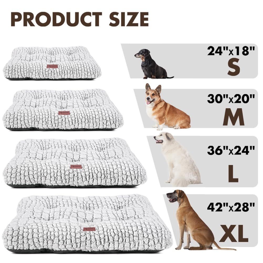 Dog Bed Crate Pad - Soft Fluffy Pet Cushion Mat for Small Dogs, Anti-Slip Comfy Kennel Pad for Puppy Crates