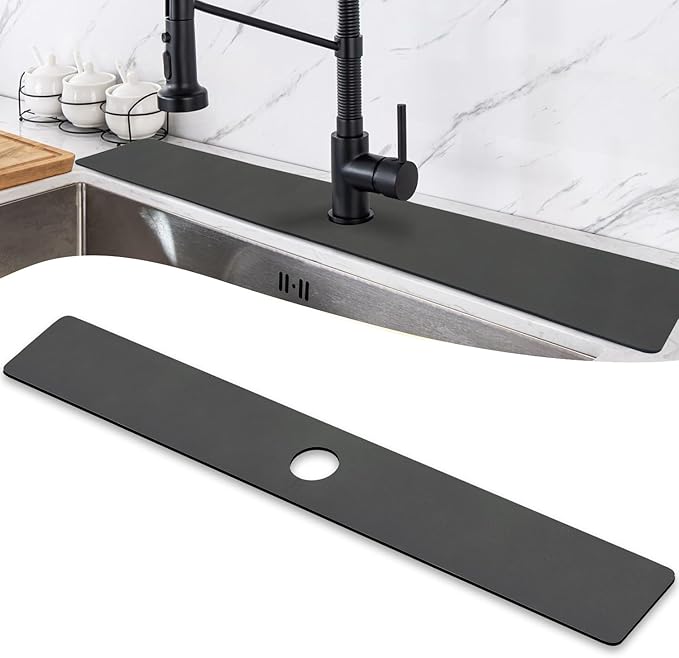 LOPNUR Faucet Mat for Kitchen Sink Protectors, 29 Inch Extra Long Kitchen Sink
